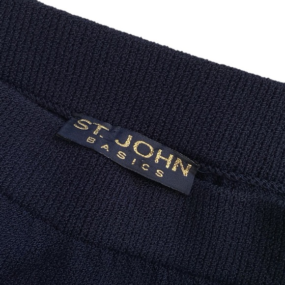 ST. JOHN BASICS / SANTANA KNIT / NAVY PENCIL SKIRT / SZ 10 - Picture 3 of 4